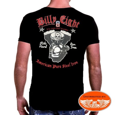 T-Shirt Billy Eight Skull Casque Drapeau USA