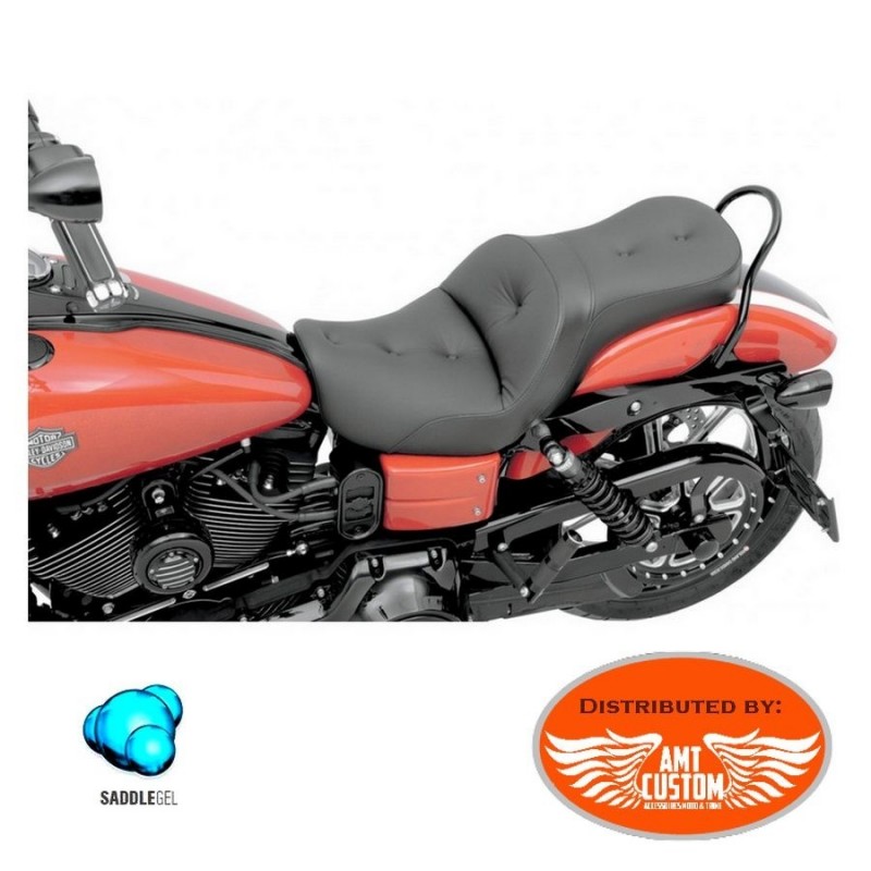 Cross Bones Solo Rider Spring Seat SG14 black for Harley Davidson Dyna Fat Bob/Street Bob/Switchback/Wide Glide/Low Rider/S Dyna Super Glide/Custom/Sport/T-Sport 