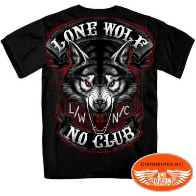 T-shirt biker loup solitaire