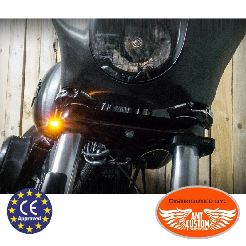 Feu de fourche avant de moto RiloerMoto Feu de fourche avant compatible  avec Harley Davidson