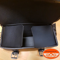 2 black tek leather saddlebags biker Economy