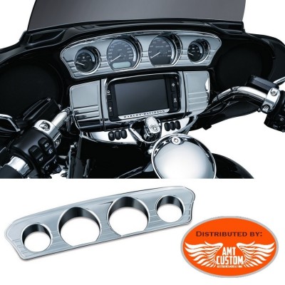 Tri Line Gauge Stereo Accent Trim Cover Kit for Harley Electra Street Tri Glide