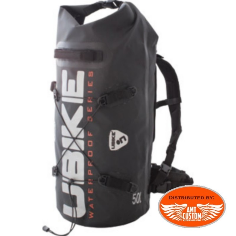 Backpack UBIKE Waterproof Cylindrical 50L Black