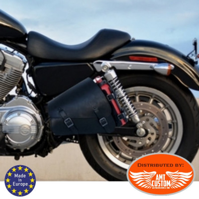 Sportster framebag leather with fuel bottleholder for XL883 XL1200 Harley Sportster