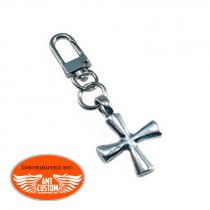 Porte clés Saint Christophe protection des voyageurs moto motard biker auto  voiture, Argenté, 80 x 30 mm