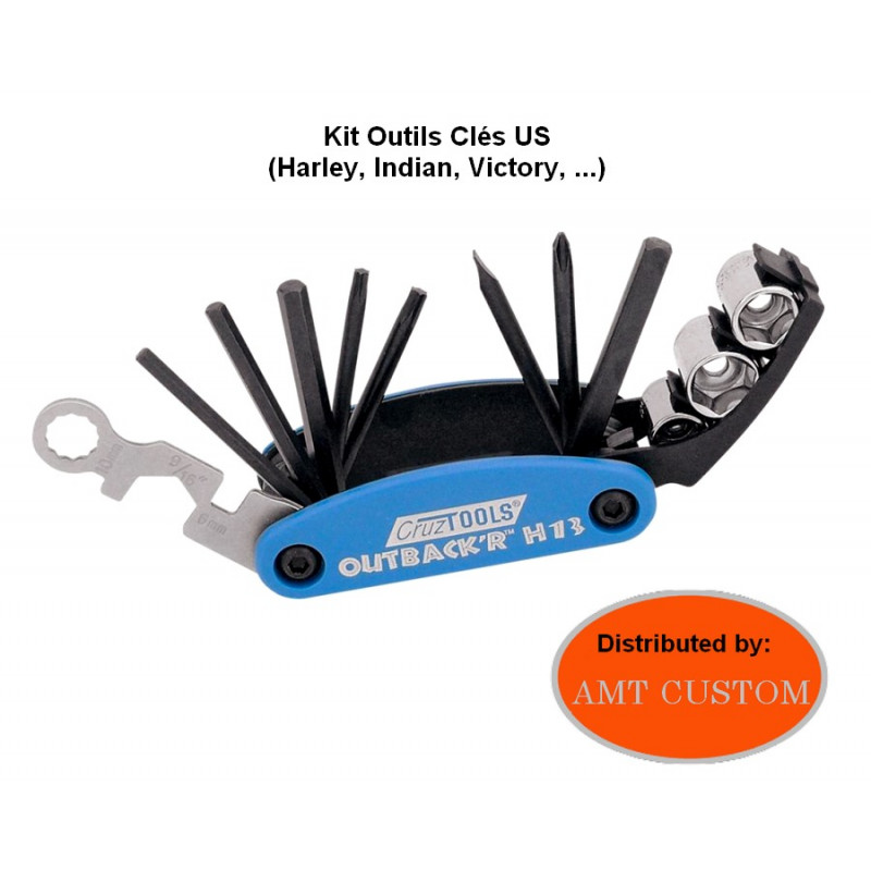 Outils et Entretien Ref. 34/84-28507 Trousse outils clés US spéciale pour  Harley