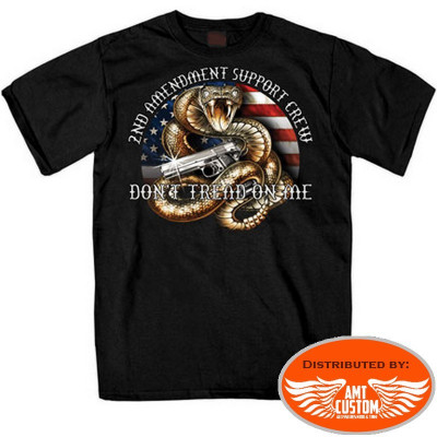 T-shirt Biker 2nd amendment support crew snake