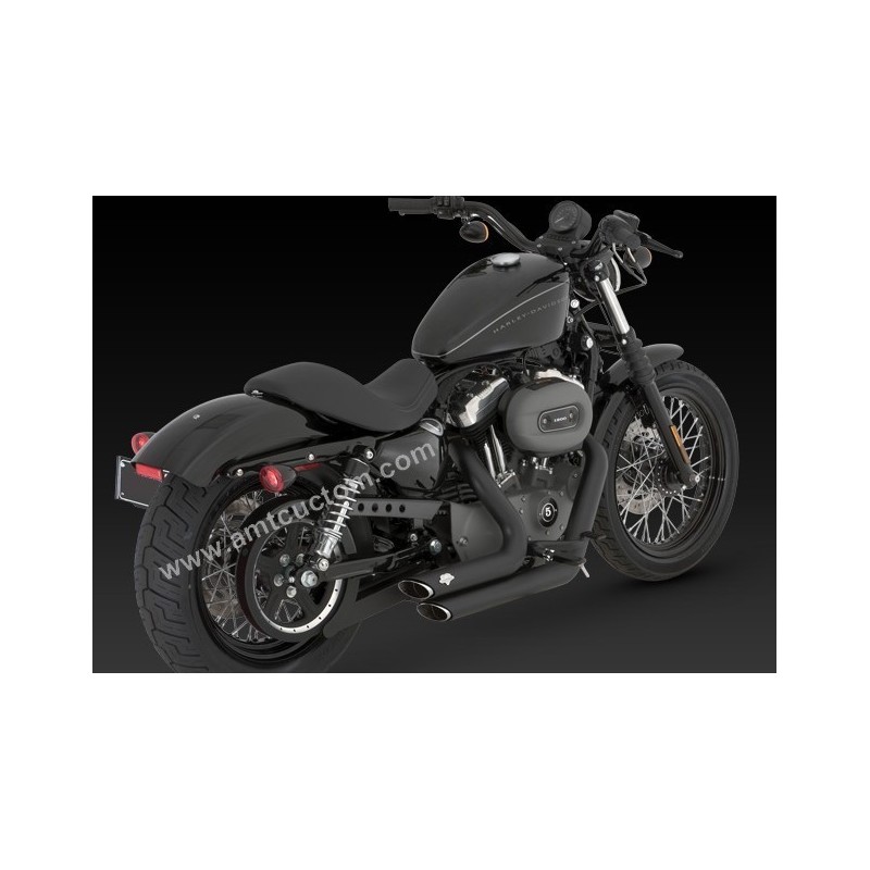 Exhaust Harley Sportster XL Slash cut Short Black Line