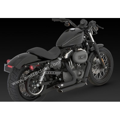 Echappement Harley Sportster XL Noir Slash-Cut Black Short