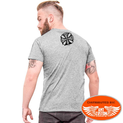 Tee-shirt homme WCC croix de malte moto gris