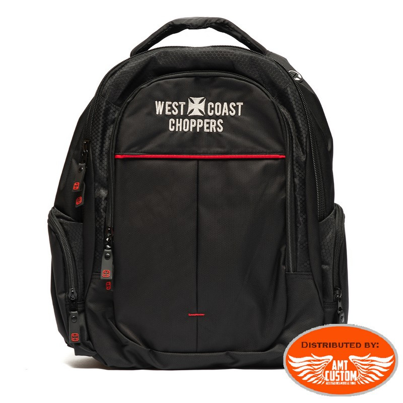 West Coast Choppers black fabric biker backpack