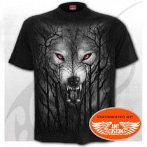 T-Shirt Tête de Loup Hurlant Forêt Noire