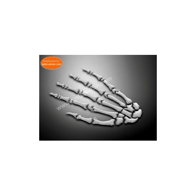 3D Embossed Chrome Hand Skeleton Sticker Emblem