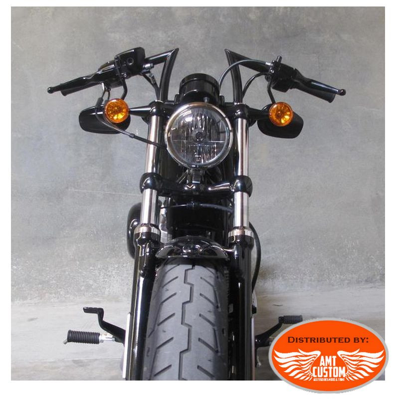 Black Motorcycle 1" Handlebar Low Riser Clamp Fit Harley Chopper Bobber Custom