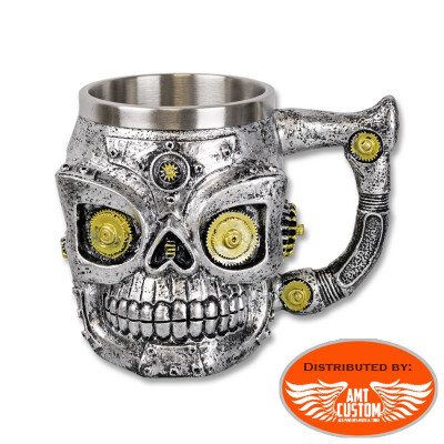 Skull Gears Resin Beer Mug
