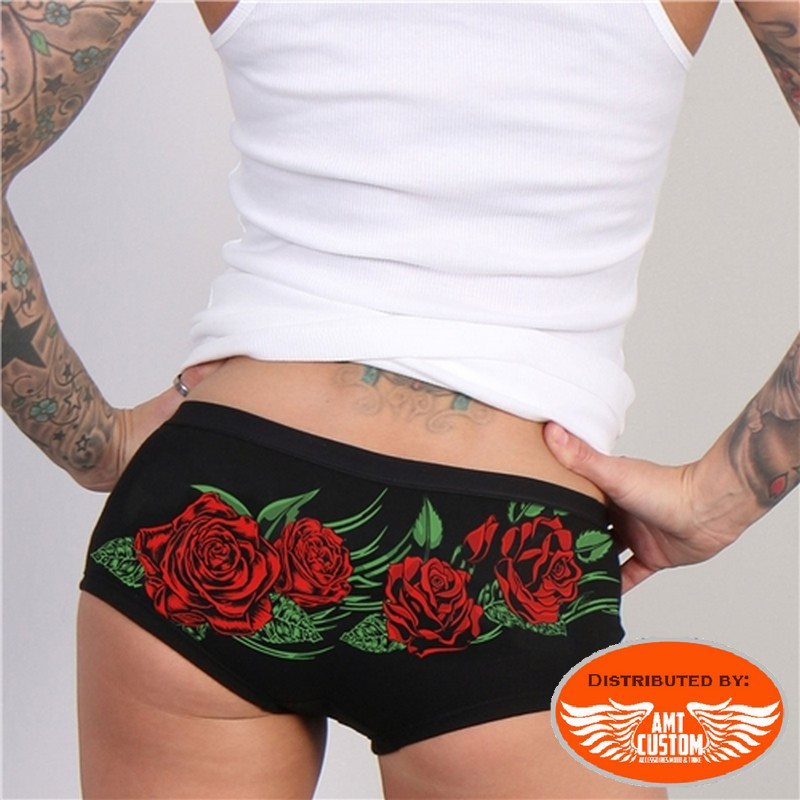 Shorty woman Biker Roses with leaves