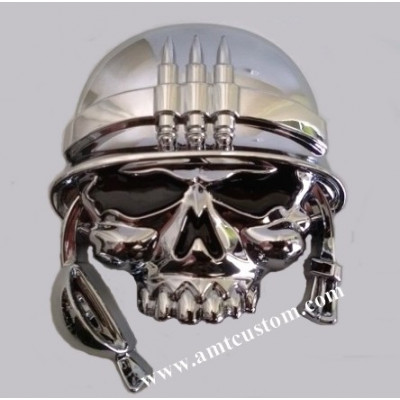 stickers skull military helmet chrome 3D motorcycle