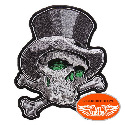 Top Hat Skull Iron-on Patch