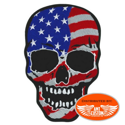 USA Flag Skeleton Sticky Patch