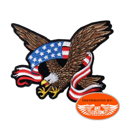 Eagle Banner Sticky Patch USA Flag