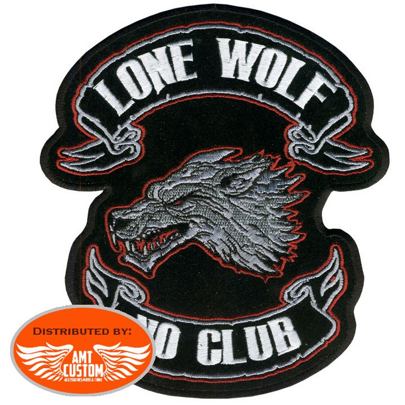 No Club Aggressive Lone Wolf Iron-on Patch