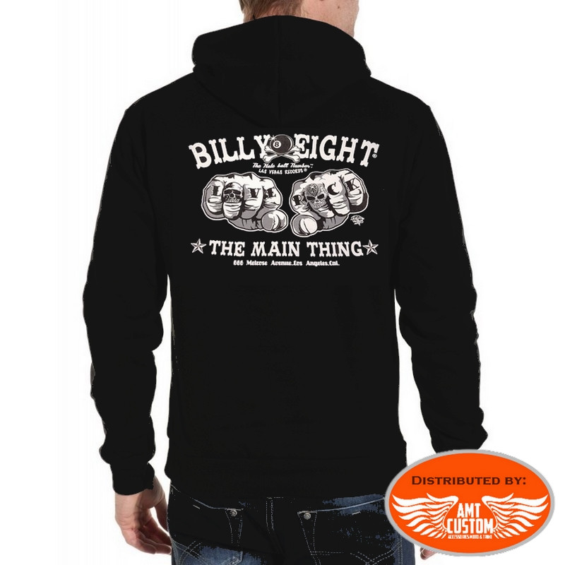 Hooded Biker Jacket Billy Eight Love Rock