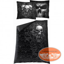 Skull Scroll Duvet Cover and Pillowcases Bed Set