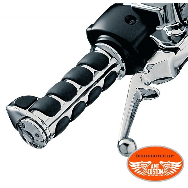 Harley poignées accelerateur double câbles ultra confort 25 mm (1)