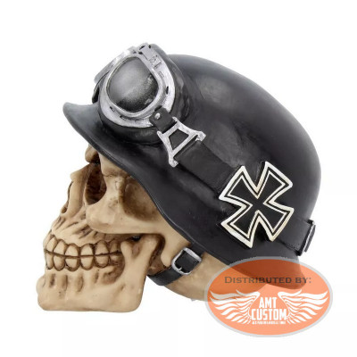 Skull figurine German helmet Maltese Cross