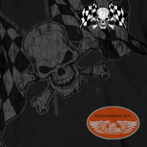 Skull Flag Checkered Flag Long Sleeve Sweatshirt T-shirt