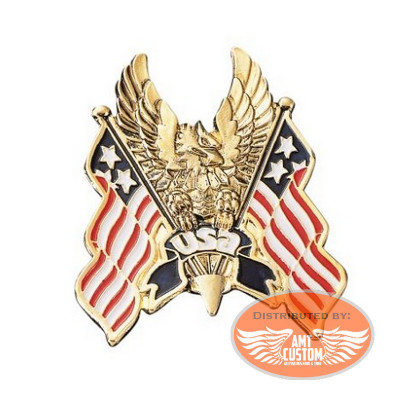 USA Gold Banner Eagle Adhesive Emblem