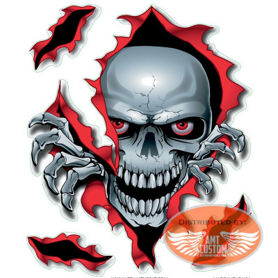 Lethal Threat Skull Stickers "Peek A Boo"