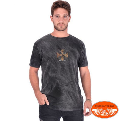 Tee-shirt West Coast Choppers noir effet vintage croix et toile d'araignée