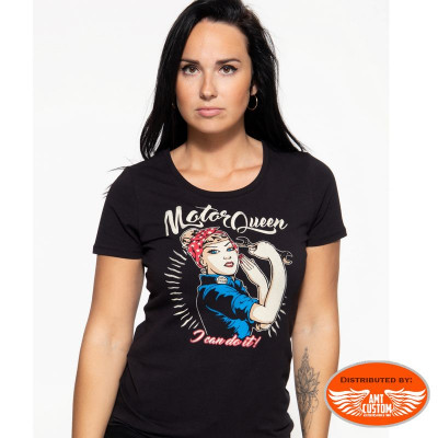 T-Shirt Queen Kerosin Lady Rider Motor Queen "I Can Do It"