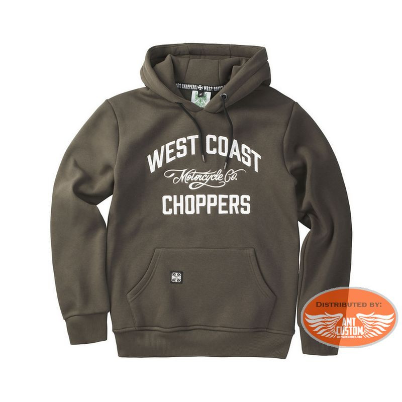 Green Olive Hooded West Coast Chopper sweat Motorcycle co.