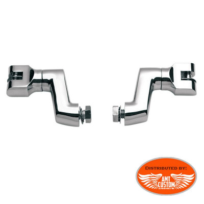 Relocation Offset Footpegs mount for Crash Bar Engine Guard chrome
