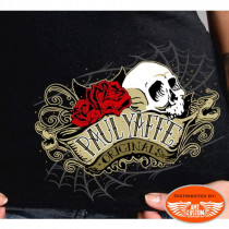 T-shirt Lady Rider Paul Yaffe Originals bannière Skull et Roses