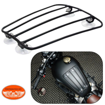 Universal luggage rack with suction cup for motorcycle tank
