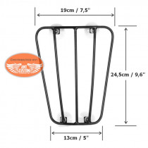 Dimensions Universal luggage rack with suction cup for motorcycle tank