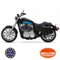 Sportster Harley Saddlebags Black Leather Universal Commando 2x22 litres