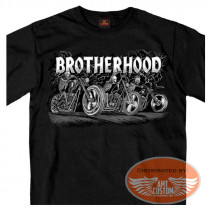 Black Biker 3 Skull Brotherhood T-shirt