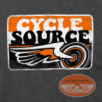 Cycle Source Official Logo Biker Gray T-Shirt