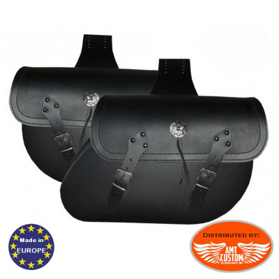 Saddlebags Black Leather Universal Tolero 2x22 liters
