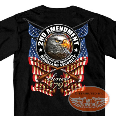 America's Original Homeland Security 2nd Amendment Black T-Shirt