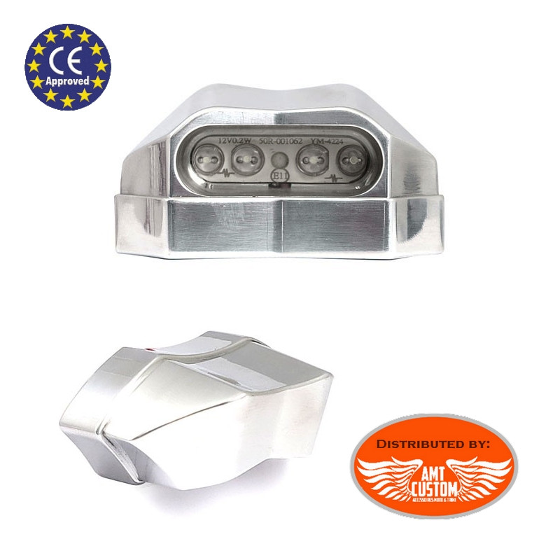 Eclairage LED plaque immatriculation ECE chrome Moto Trike nitro