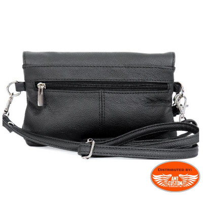 Lady Rider leather handbag with magnetic closure