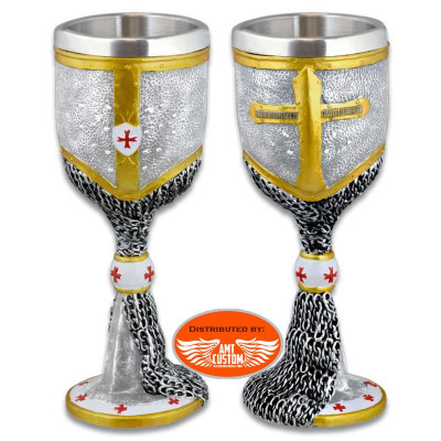 Chainmail Resin Goblet - Knights Templar