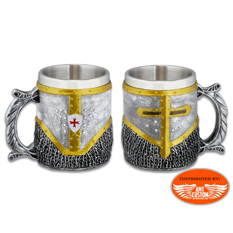 Chainmail Resin Beer Mug - Knights Templar