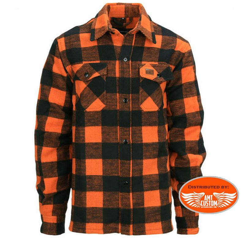 Orange Lumberjack Flannel Shirt ...