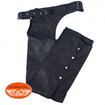 Pair of unisex leather motorcycle chaps